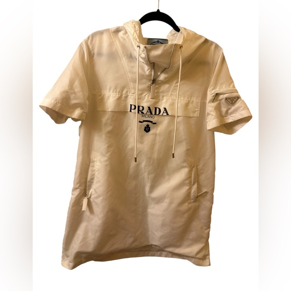Prada Short Sleeve Hooded Anorak in white size L - Picture 3 of 15